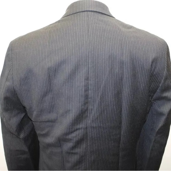 Calvin Klein Pin Stripe Black Blazer Lined Made In Canada 40R 100% Wool Men - Picture 7 of 13
